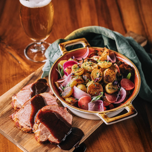 Brägelesalat mit roten Zwiebeln