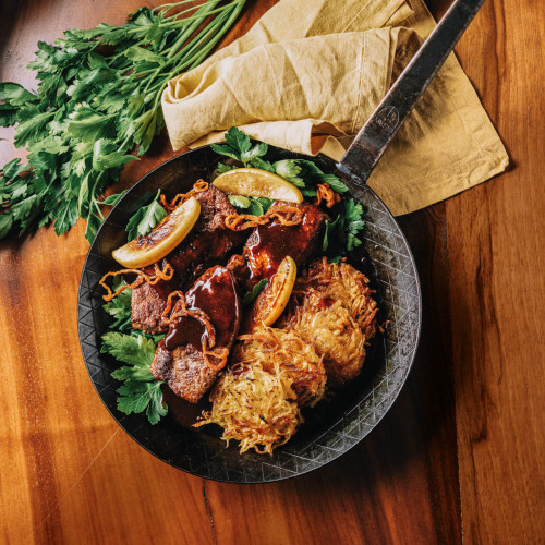 Kartoffelroesti mit Kalbsleber